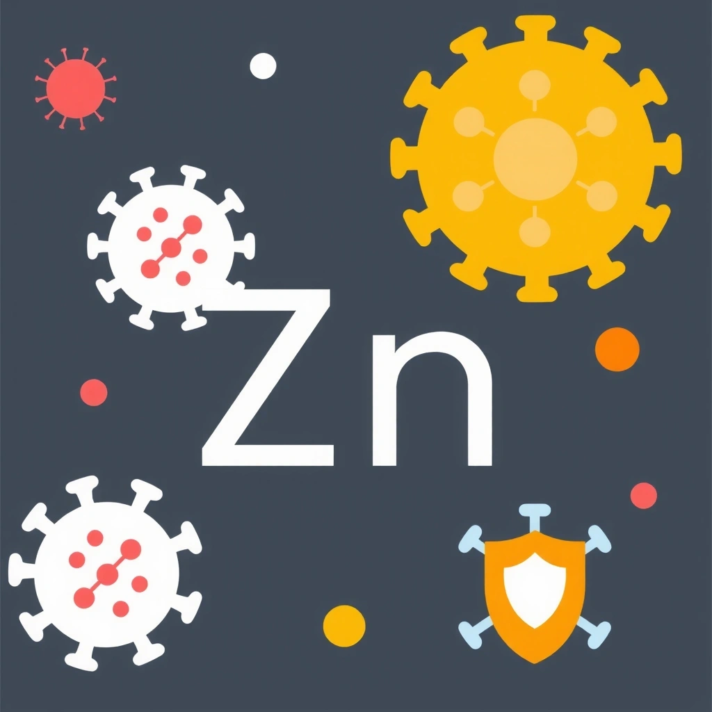 Símbolo de Zinc con elementos de inmunidad