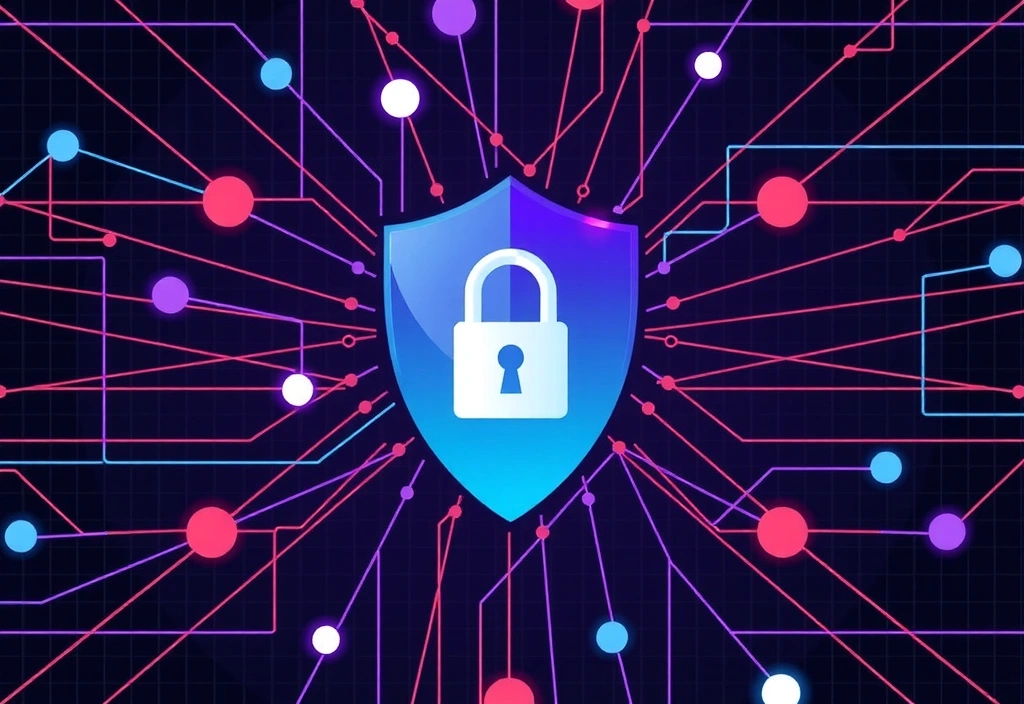 Ilustración de datos protegidos por un escudo de seguridad